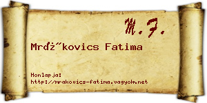 Mrákovics Fatima névjegykártya